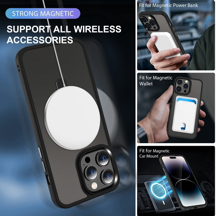 For iPhone 16 Pro Skin-feel MagSafe Holder PC Hybrid TPU Phone Case