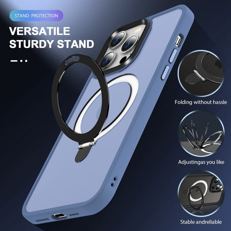 For iPhone 16 Pro Skin-feel MagSafe Holder PC Hybrid TPU Phone Case