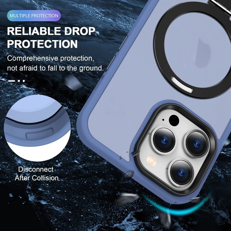 For iPhone 16 Pro Skin-feel MagSafe Holder PC Hybrid TPU Phone Case