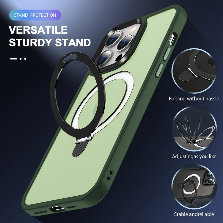 For iPhone 16 Pro Skin-feel MagSafe Holder PC Hybrid TPU Phone Case