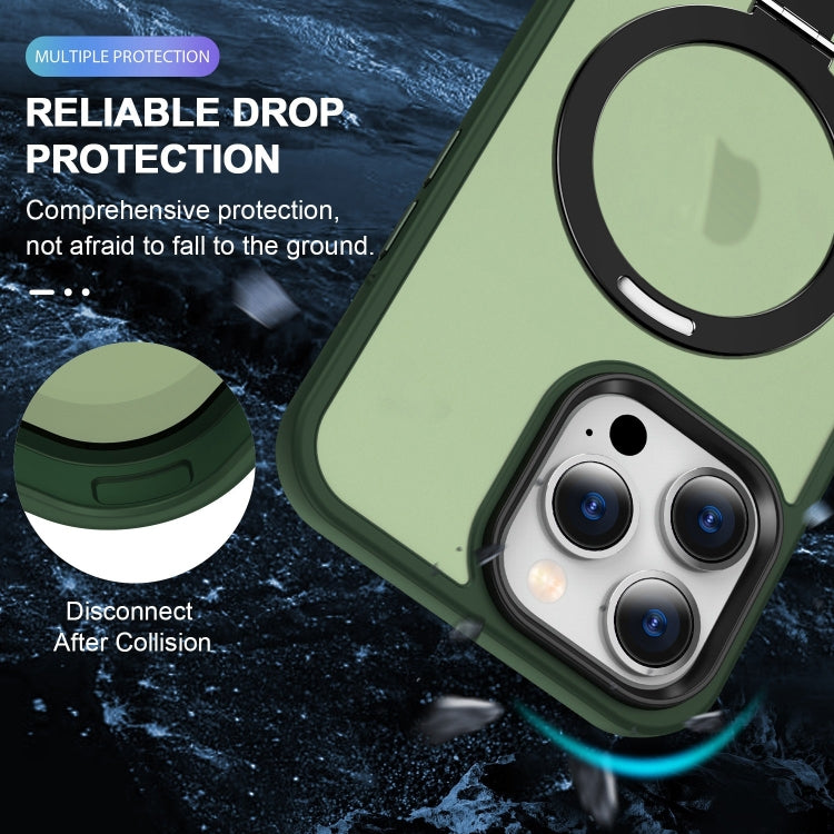 For iPhone 16 Pro Skin-feel MagSafe Holder PC Hybrid TPU Phone Case