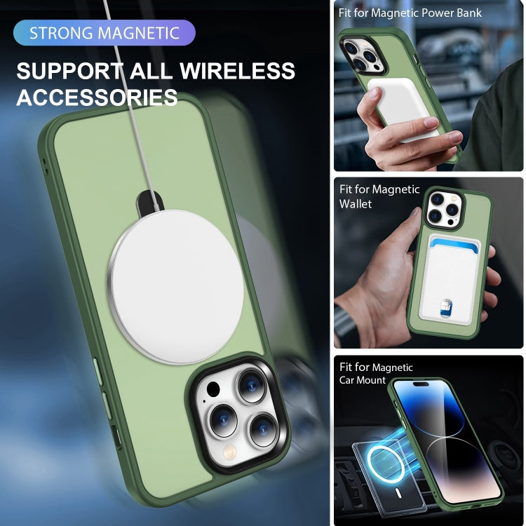For iPhone 16 Pro Skin-feel MagSafe Holder PC Hybrid TPU Phone Case