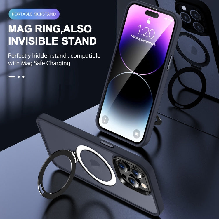 For iPhone 16 Pro Skin-feel MagSafe Holder PC Hybrid TPU Phone Case