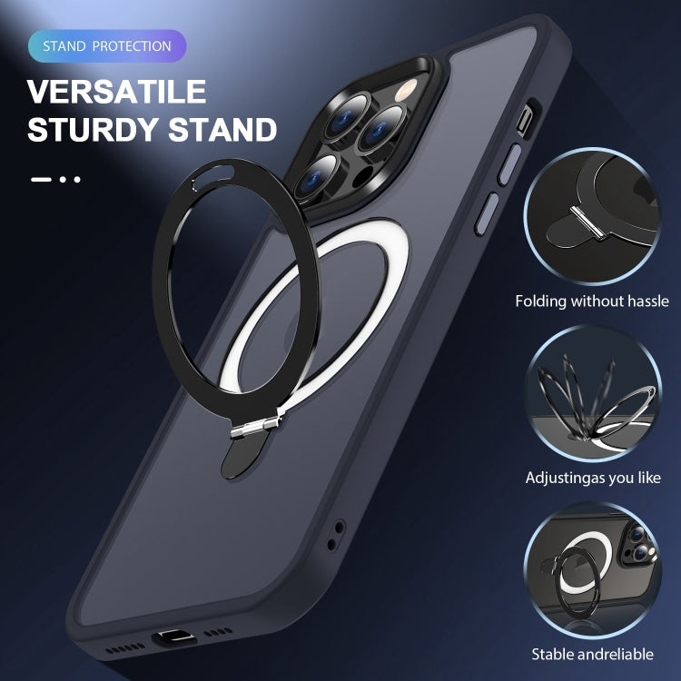 For iPhone 16 Pro Skin-feel MagSafe Holder PC Hybrid TPU Phone Case