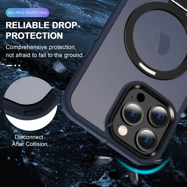 For iPhone 16 Pro Skin-feel MagSafe Holder PC Hybrid TPU Phone Case