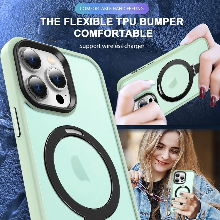 For iPhone 16 Pro Skin-feel MagSafe Holder PC Hybrid TPU Phone Case