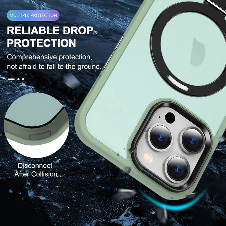 For iPhone 16 Pro Skin-feel MagSafe Holder PC Hybrid TPU Phone Case