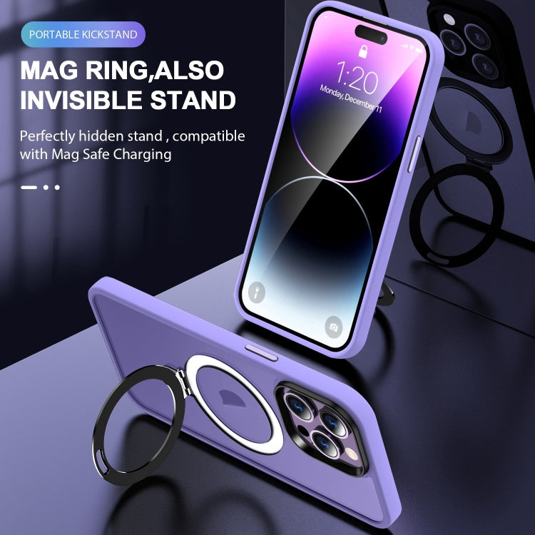 For iPhone 16 Pro Skin-feel MagSafe Holder PC Hybrid TPU Phone Case