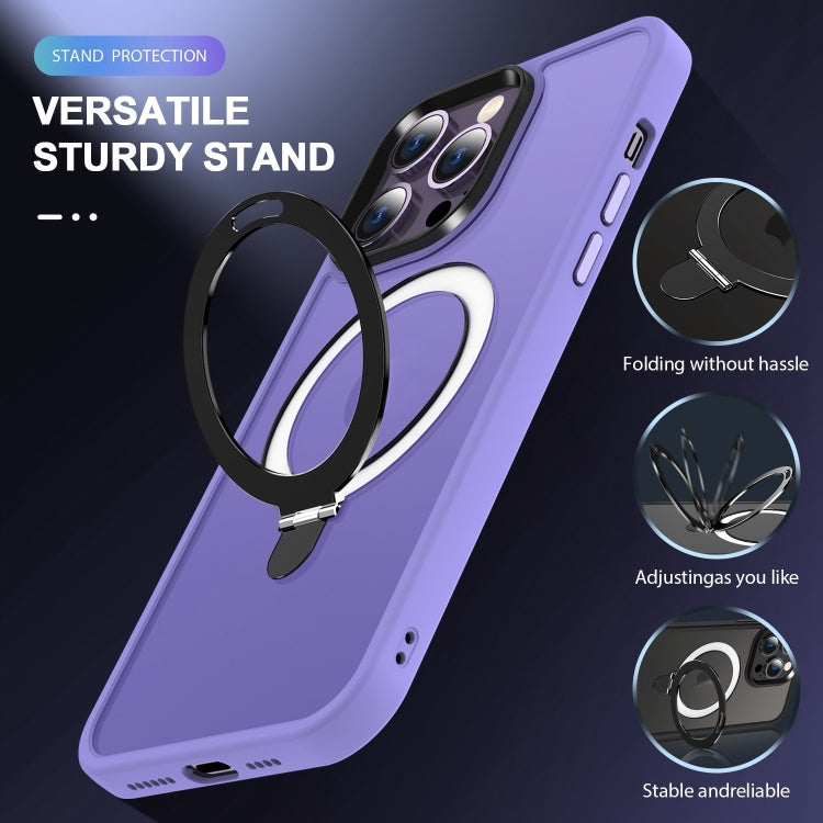 For iPhone 16 Pro Skin-feel MagSafe Holder PC Hybrid TPU Phone Case