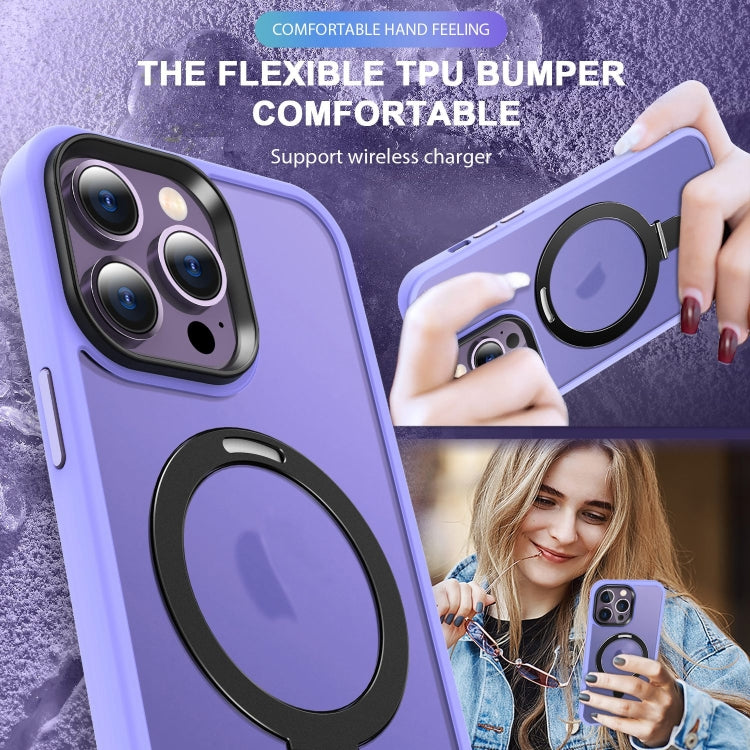 For iPhone 16 Pro Skin-feel MagSafe Holder PC Hybrid TPU Phone Case