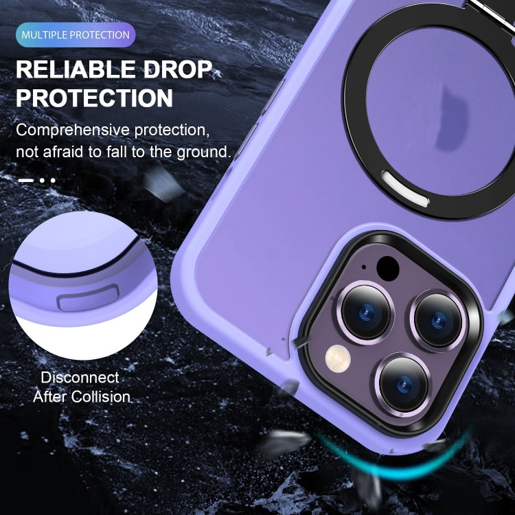 For iPhone 16 Pro Skin-feel MagSafe Holder PC Hybrid TPU Phone Case
