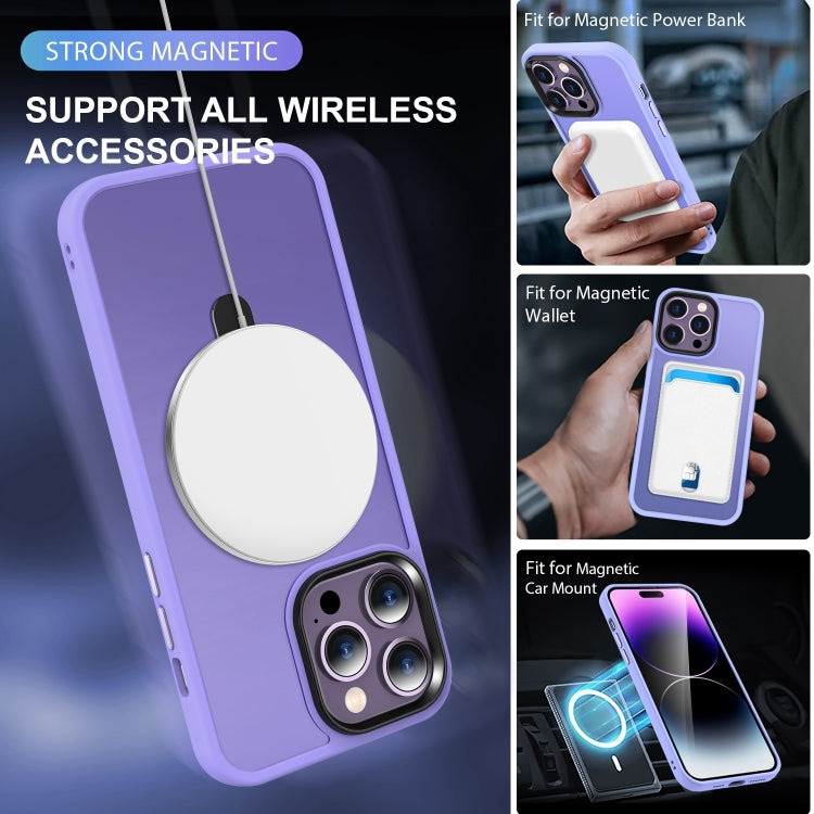 For iPhone 16 Pro Skin-feel MagSafe Holder PC Hybrid TPU Phone Case