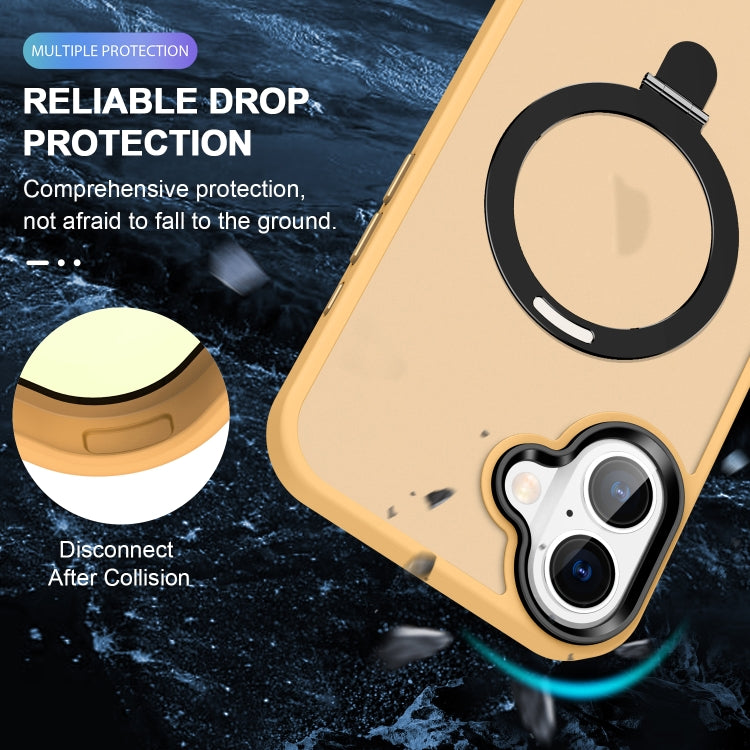 For iPhone 16 Plus Skin-feel MagSafe Holder PC Hybrid TPU Phone Case