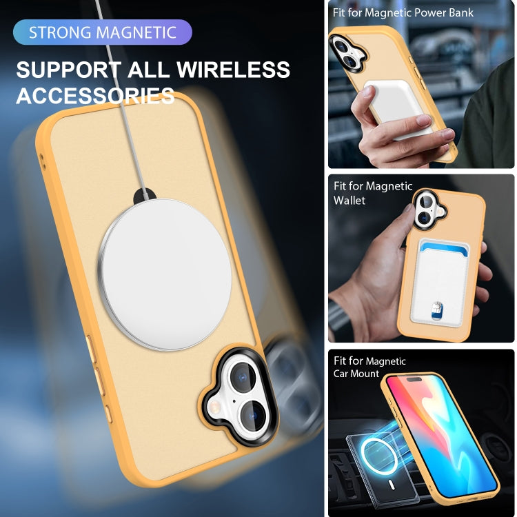 For iPhone 16 Plus Skin-feel MagSafe Holder PC Hybrid TPU Phone Case