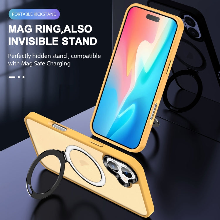 For iPhone 16 Plus Skin-feel MagSafe Holder PC Hybrid TPU Phone Case