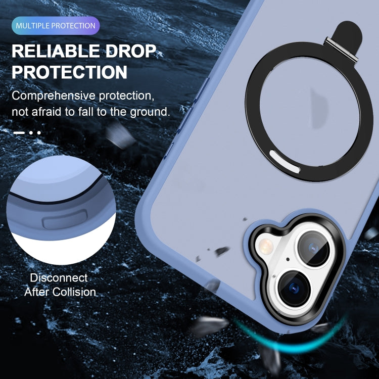 For iPhone 16 Plus Skin-feel MagSafe Holder PC Hybrid TPU Phone Case