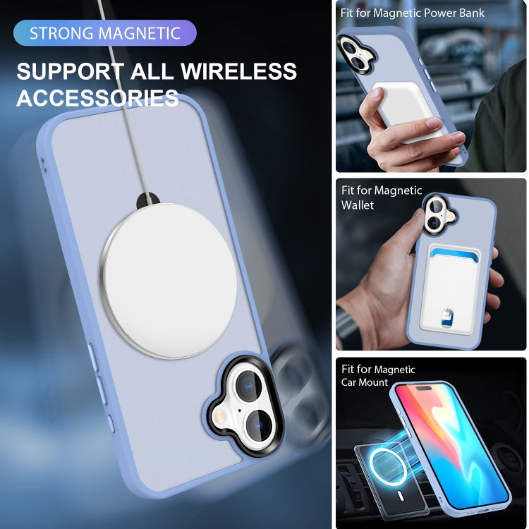 For iPhone 16 Plus Skin-feel MagSafe Holder PC Hybrid TPU Phone Case
