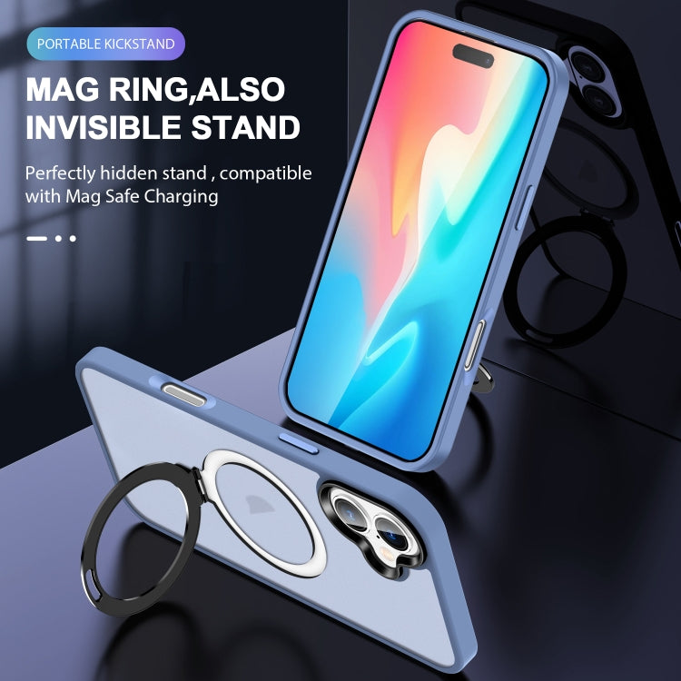 For iPhone 16 Plus Skin-feel MagSafe Holder PC Hybrid TPU Phone Case