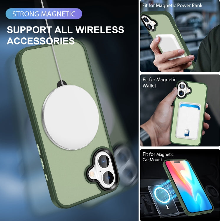For iPhone 16 Plus Skin-feel MagSafe Holder PC Hybrid TPU Phone Case