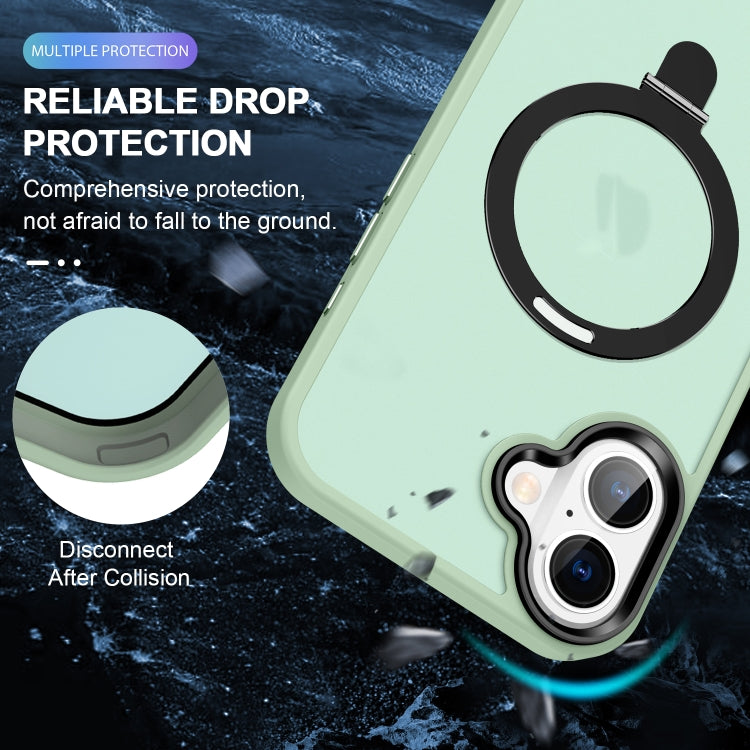 For iPhone 16 Plus Skin-feel MagSafe Holder PC Hybrid TPU Phone Case