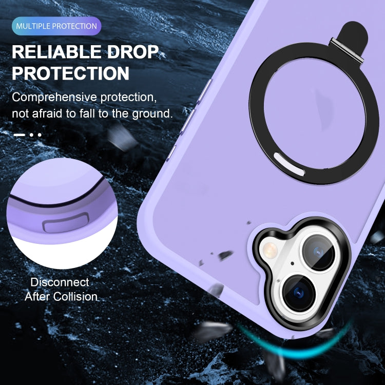 For iPhone 16 Plus Skin-feel MagSafe Holder PC Hybrid TPU Phone Case