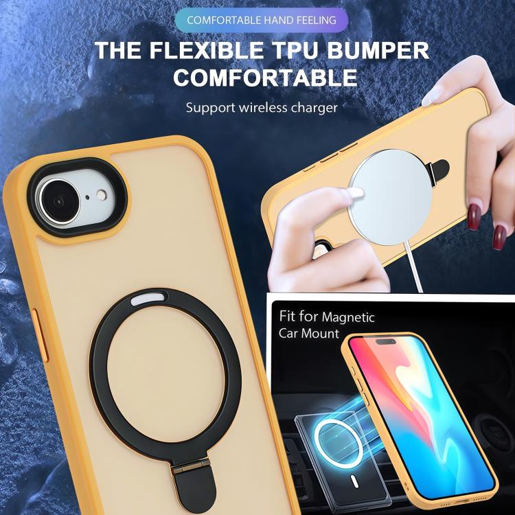 For iPhone 17e / 16e Skin-feel MagSafe Holder PC Hybrid TPU Phone Case