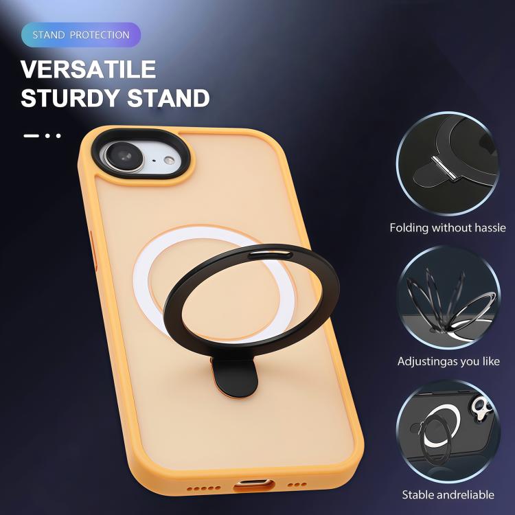 For iPhone 17e / 16e Skin-feel MagSafe Holder PC Hybrid TPU Phone Case