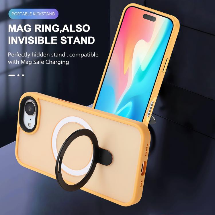 For iPhone 17e / 16e Skin-feel MagSafe Holder PC Hybrid TPU Phone Case
