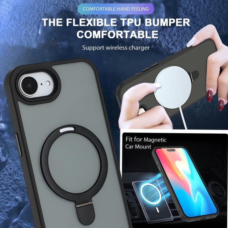 For iPhone 17e / 16e Skin-feel MagSafe Holder PC Hybrid TPU Phone Case
