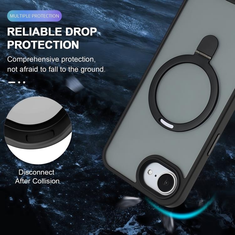 For iPhone 17e / 16e Skin-feel MagSafe Holder PC Hybrid TPU Phone Case