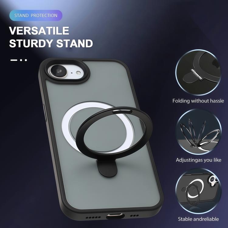 For iPhone 17e / 16e Skin-feel MagSafe Holder PC Hybrid TPU Phone Case