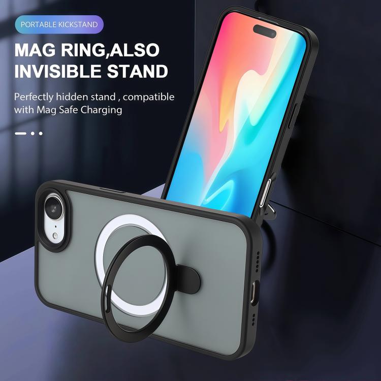 For iPhone 17e / 16e Skin-feel MagSafe Holder PC Hybrid TPU Phone Case