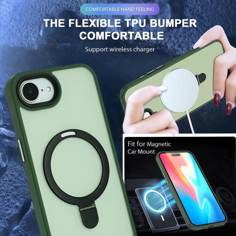 For iPhone 17e / 16e Skin-feel MagSafe Holder PC Hybrid TPU Phone Case