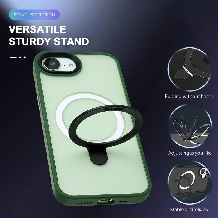 For iPhone 17e / 16e Skin-feel MagSafe Holder PC Hybrid TPU Phone Case