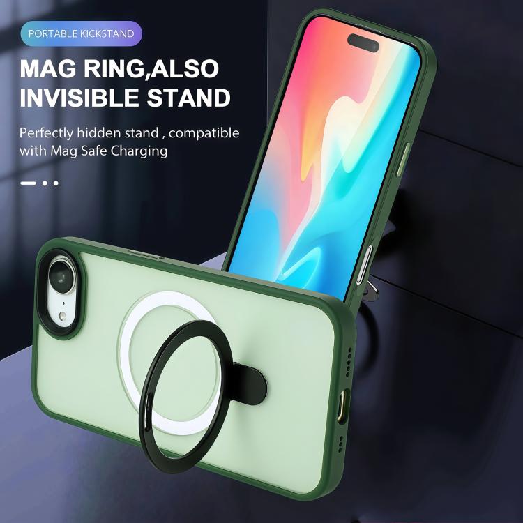 For iPhone 17e / 16e Skin-feel MagSafe Holder PC Hybrid TPU Phone Case