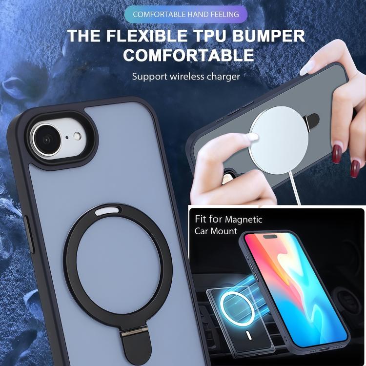 For iPhone 17e / 16e Skin-feel MagSafe Holder PC Hybrid TPU Phone Case