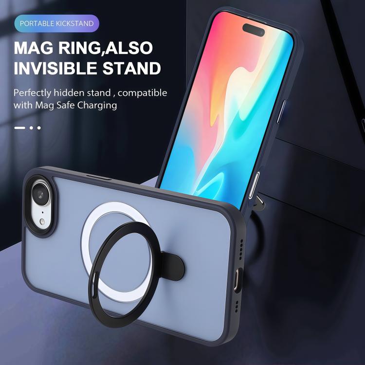 For iPhone 17e / 16e Skin-feel MagSafe Holder PC Hybrid TPU Phone Case
