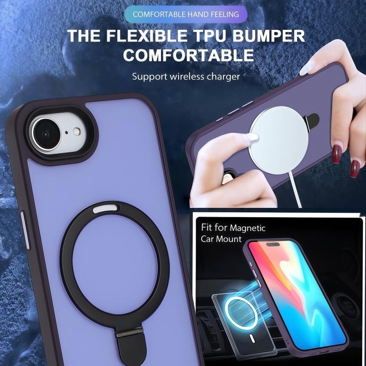 For iPhone 17e / 16e Skin-feel MagSafe Holder PC Hybrid TPU Phone Case