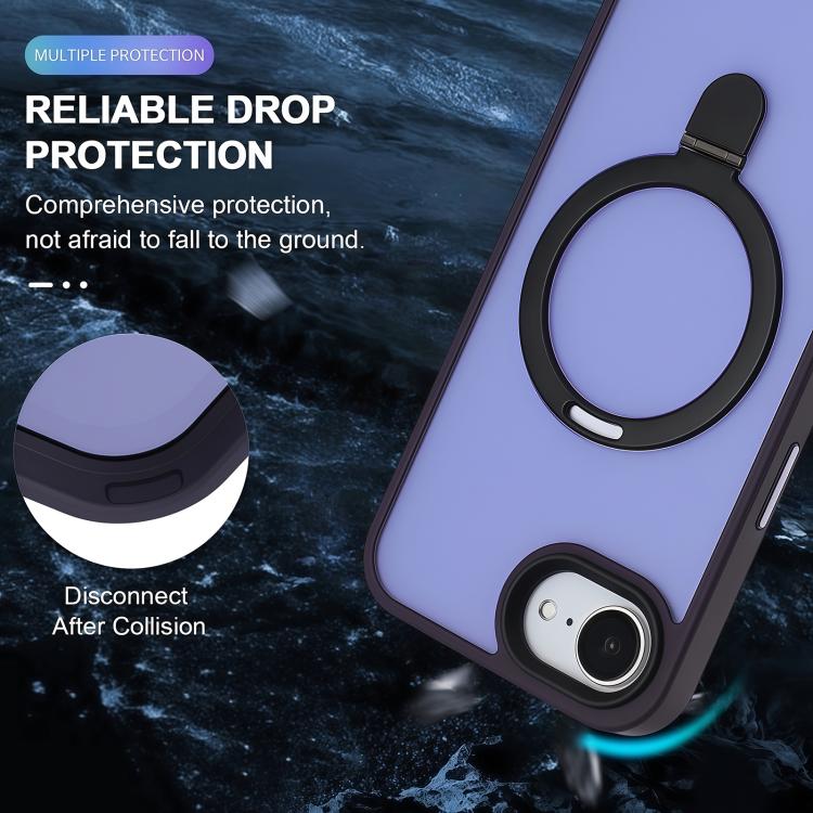 For iPhone 17e / 16e Skin-feel MagSafe Holder PC Hybrid TPU Phone Case