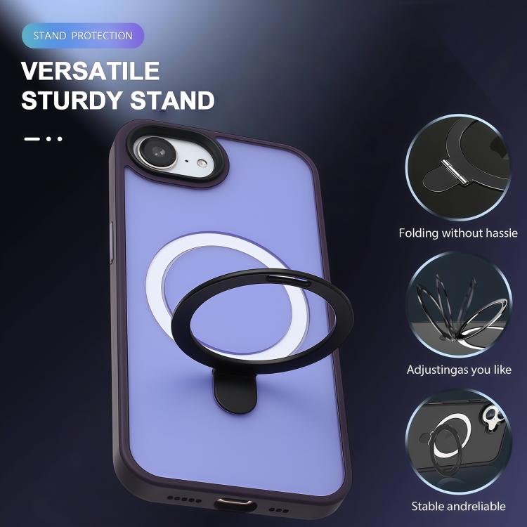 For iPhone 17e / 16e Skin-feel MagSafe Holder PC Hybrid TPU Phone Case