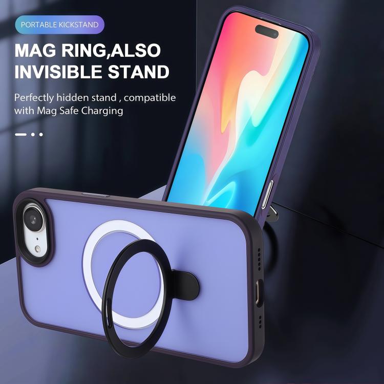 For iPhone 17e / 16e Skin-feel MagSafe Holder PC Hybrid TPU Phone Case