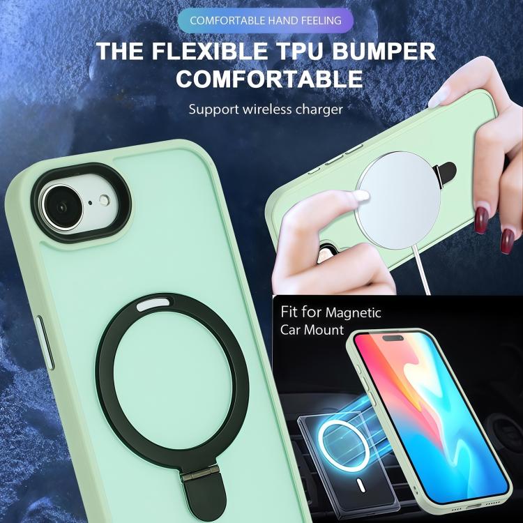 For iPhone 17e / 16e Skin-feel MagSafe Holder PC Hybrid TPU Phone Case