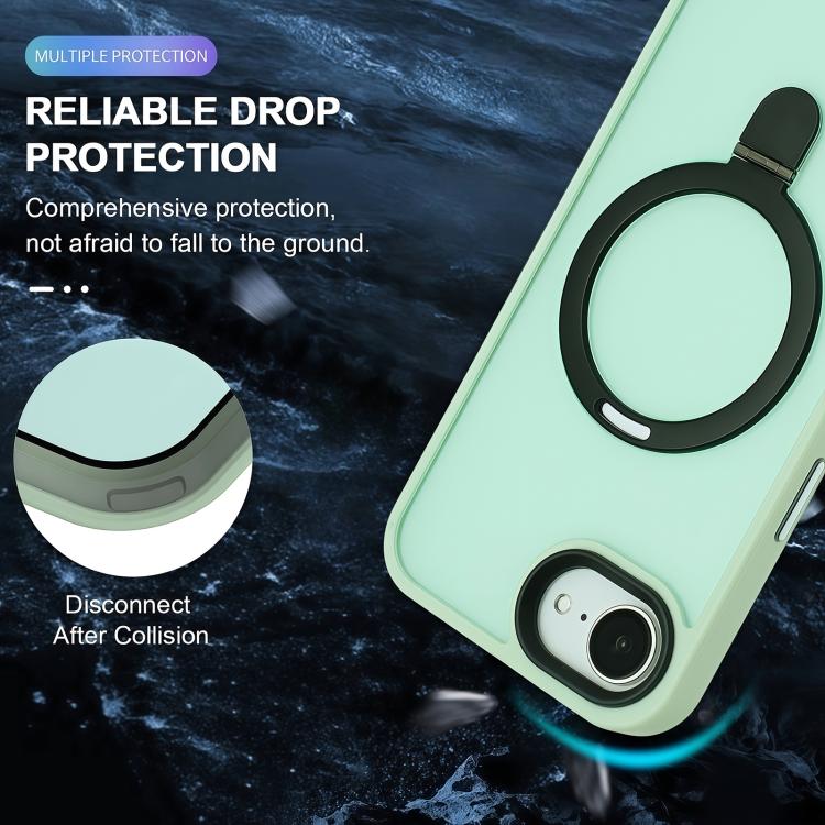 For iPhone 17e / 16e Skin-feel MagSafe Holder PC Hybrid TPU Phone Case