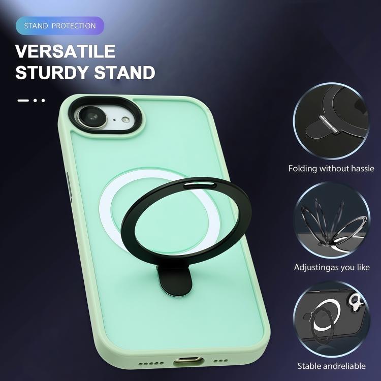 For iPhone 17e / 16e Skin-feel MagSafe Holder PC Hybrid TPU Phone Case