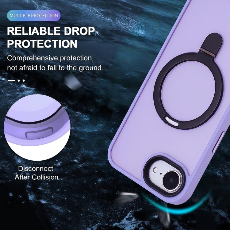 For iPhone 17e / 16e Skin-feel MagSafe Holder PC Hybrid TPU Phone Case