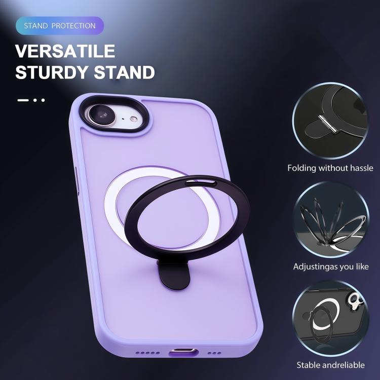 For iPhone 17e / 16e Skin-feel MagSafe Holder PC Hybrid TPU Phone Case