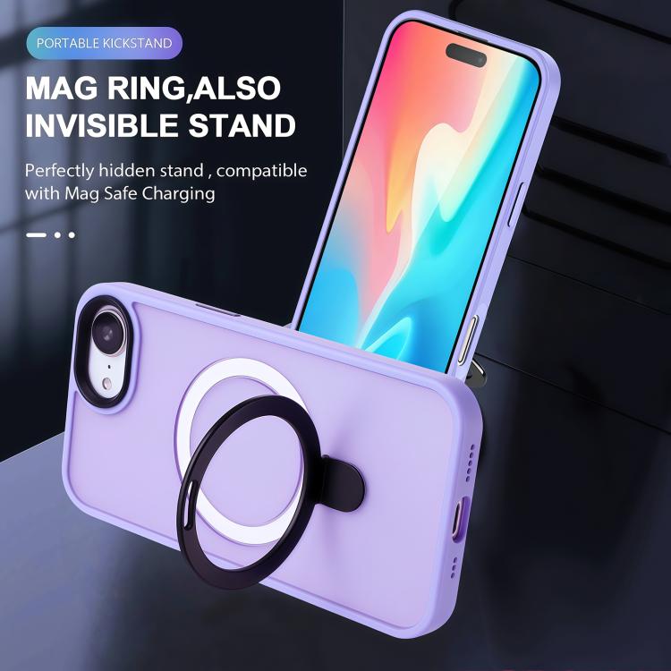 For iPhone 17e / 16e Skin-feel MagSafe Holder PC Hybrid TPU Phone Case