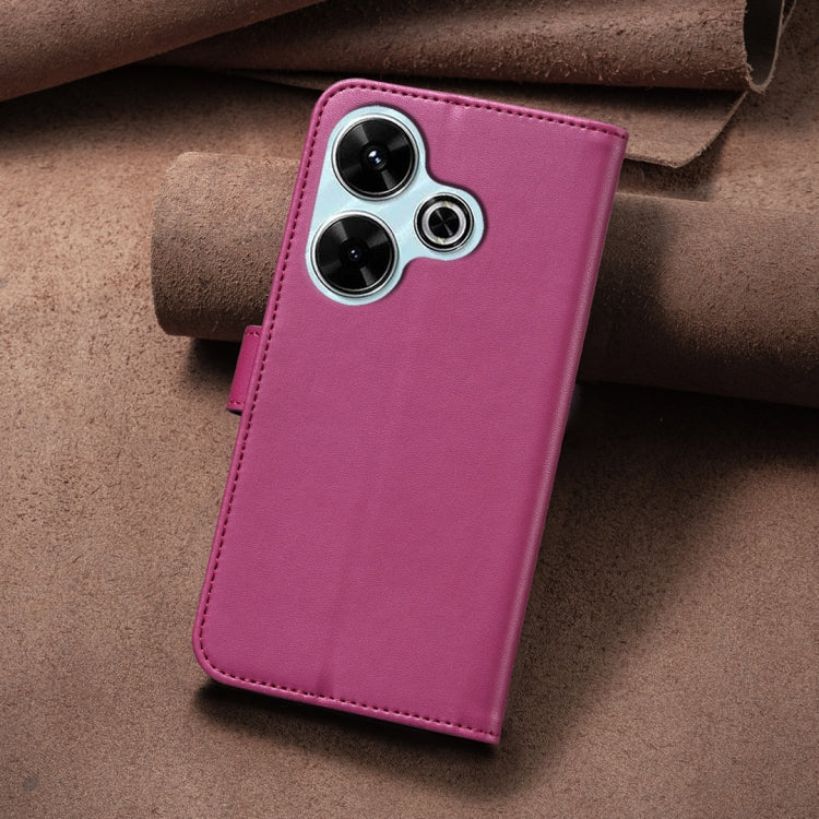 For Xiaomi Poco M6 4G / Redmi 13 4G Four-leaf Embossed Leather Phone Case