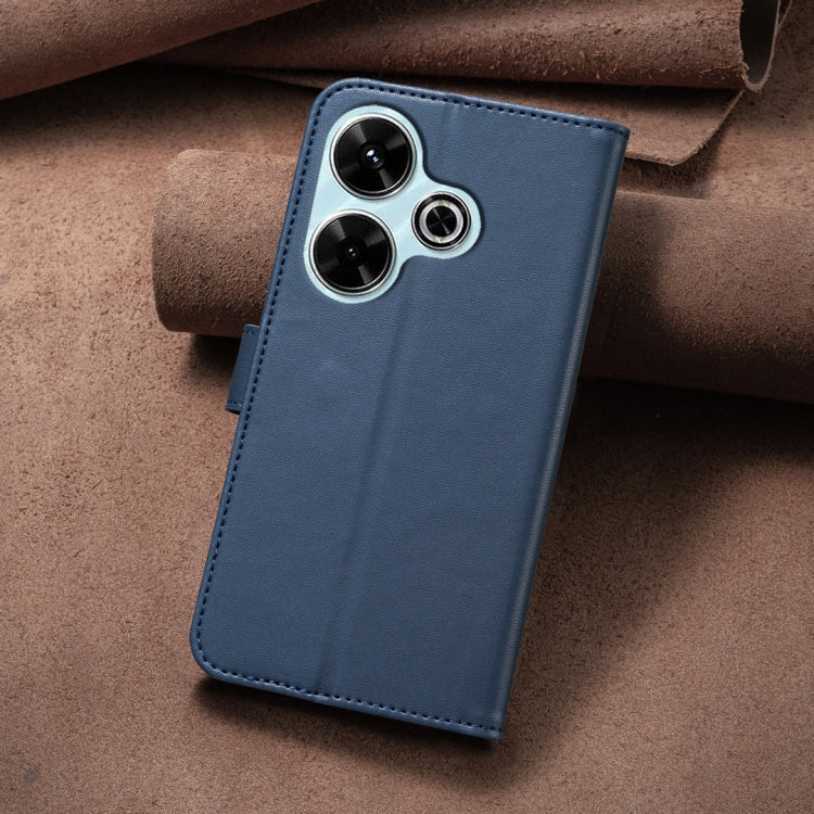 For Xiaomi Poco M6 4G / Redmi 13 4G Four-leaf Embossed Leather Phone Case