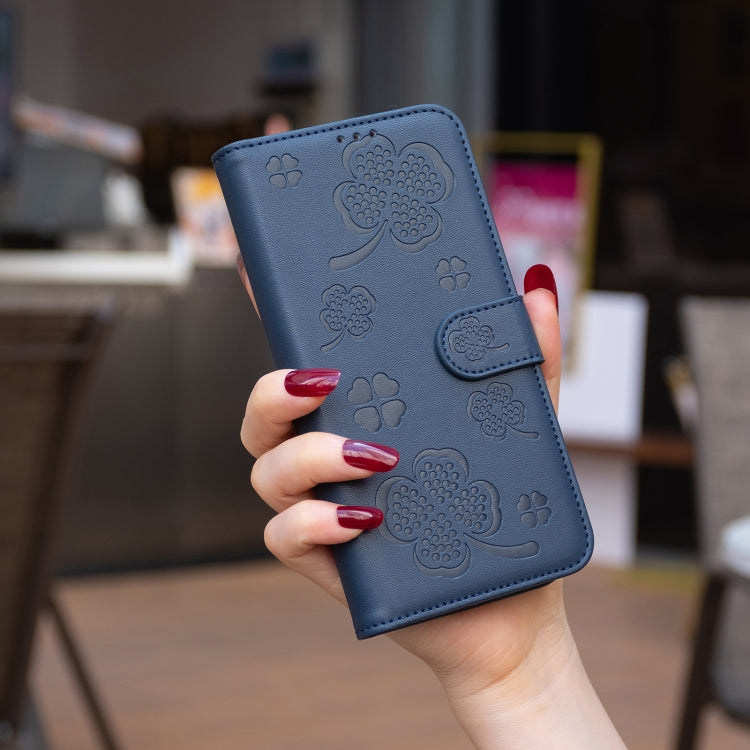 For Xiaomi Poco M6 4G / Redmi 13 4G Four-leaf Embossed Leather Phone Case